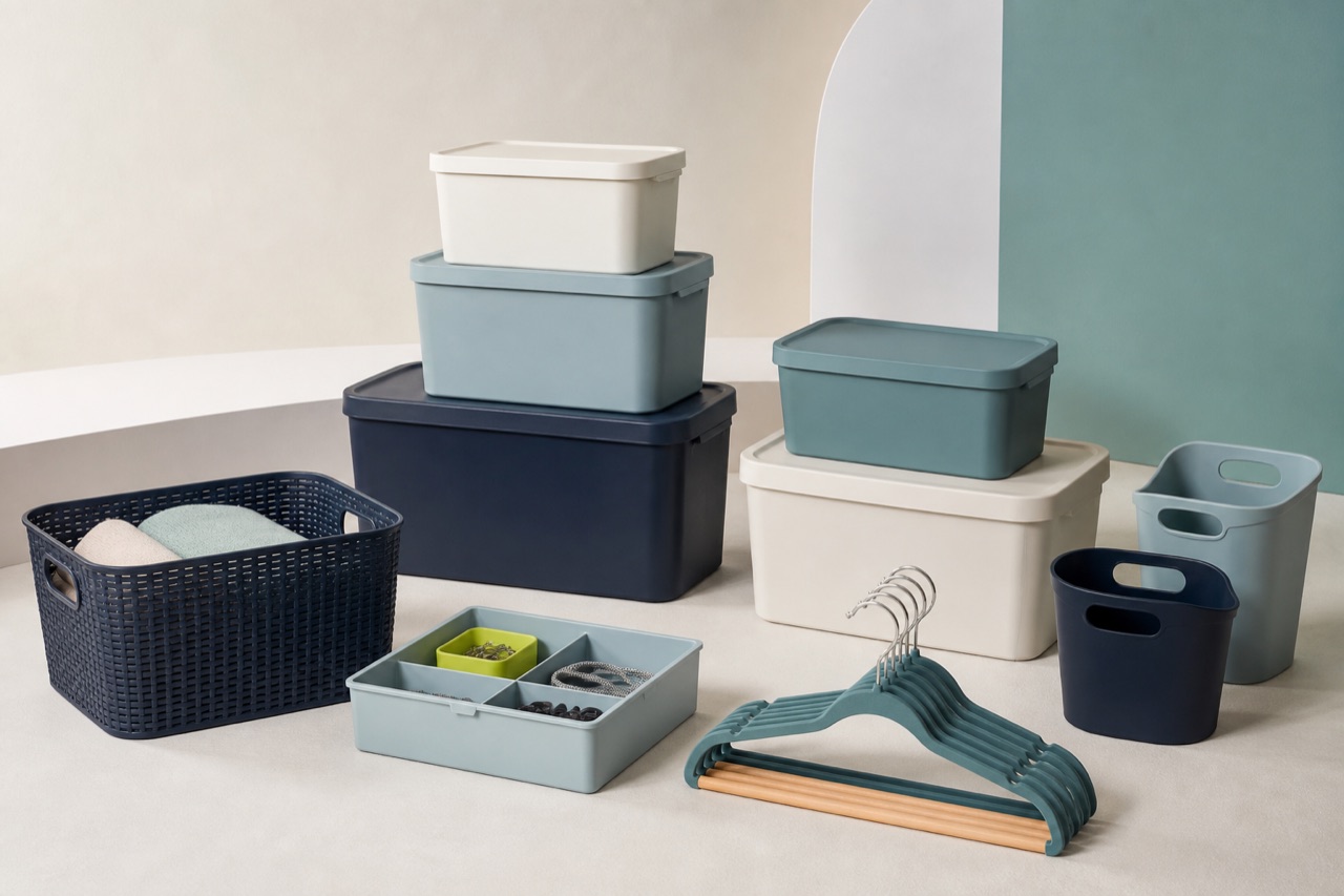 An organised selection of unbranded household storage products